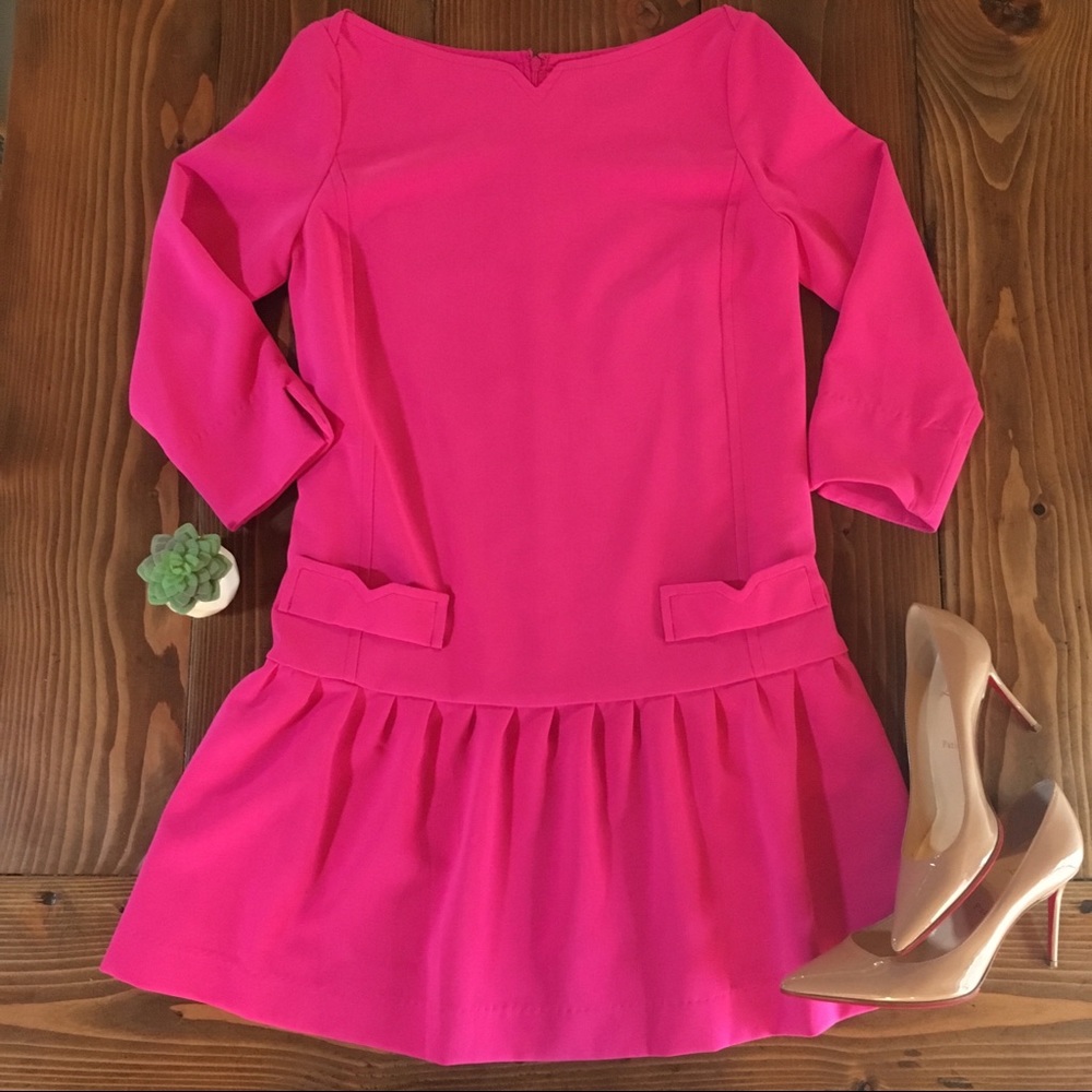 Victoria Beckham Pink Drop Waist Swing Dress